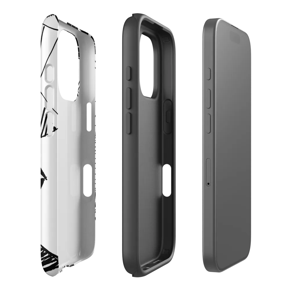 Dynamic Geometry in Ink | Phone Case |  16 Pro | Tough Case | Matte