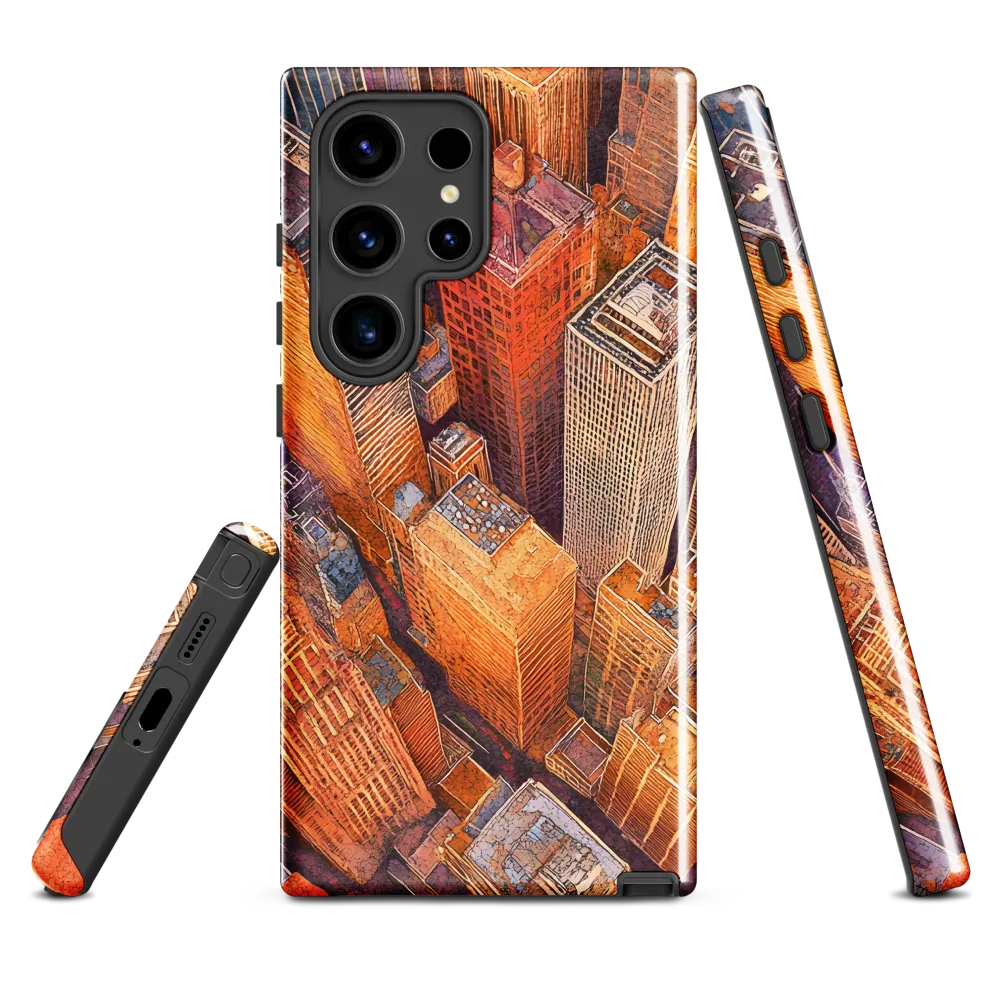 Urban Symphony in Orange and Purple