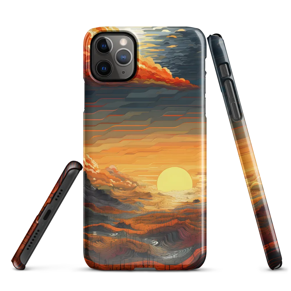 Ethereal Sunset: A Serene Landscape in Flowing Forms | Phone Case |  11 Pro Max | Snap Case | Glossy