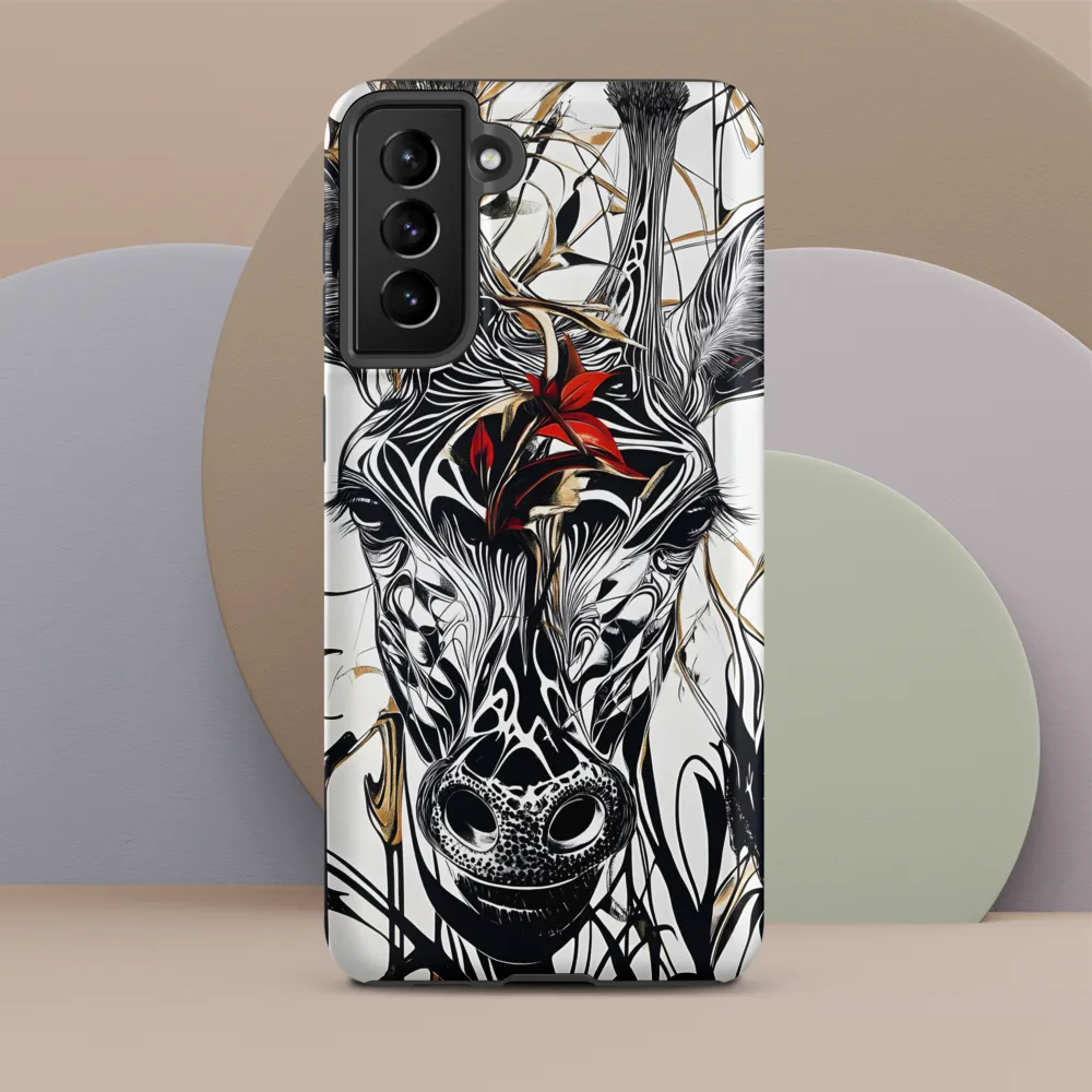 Floral Elegance: The Giraffe's Portrait