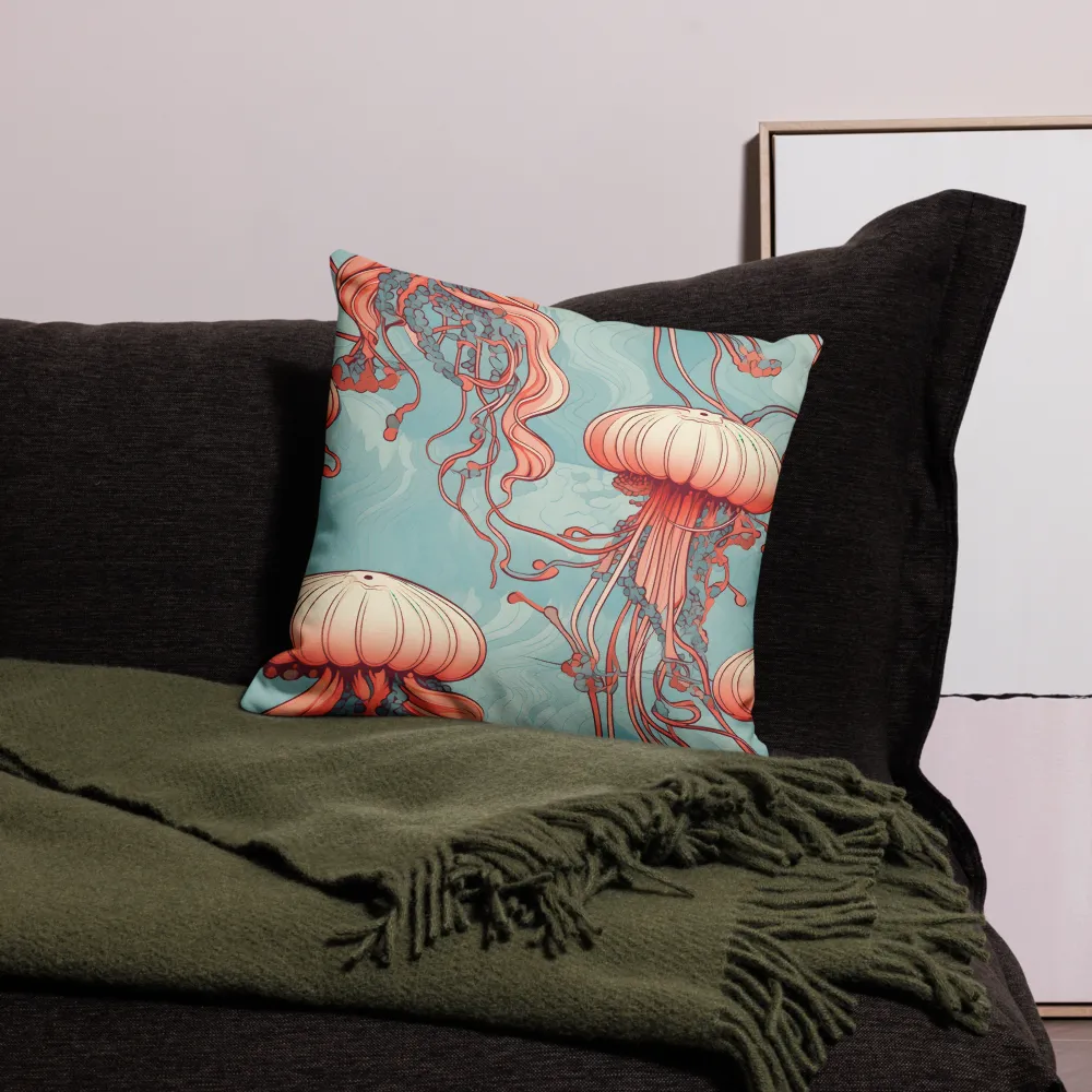 Ethereal Dance of Jellyfish | Pillow Case | 18″×18″