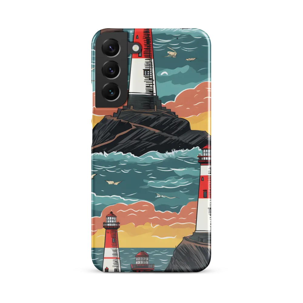 Lighthouses in a Whimsical Ocean | Phone Case |  S22 Plus | Snap Case | Glossy