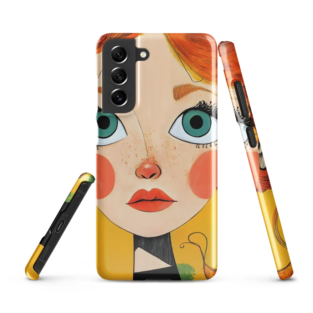 Whimsical Portrait of a Girl | Phone Case |  S21 FE | Snap Case | Glossy