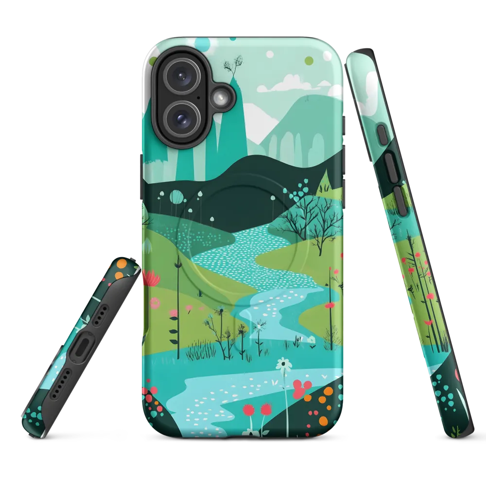 Whimsical River in a Lush Landscape