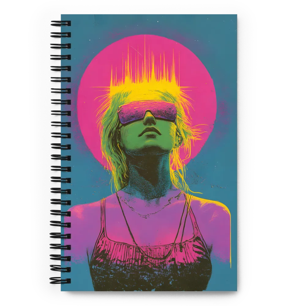 Neon Dreams: Portrait of a Modern Muse | Spiral Notebook