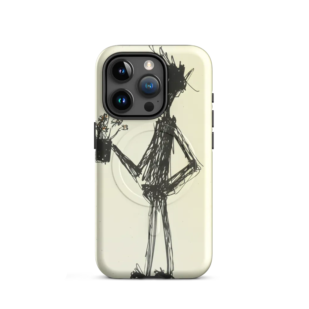 Whimsical Figure with Flowers