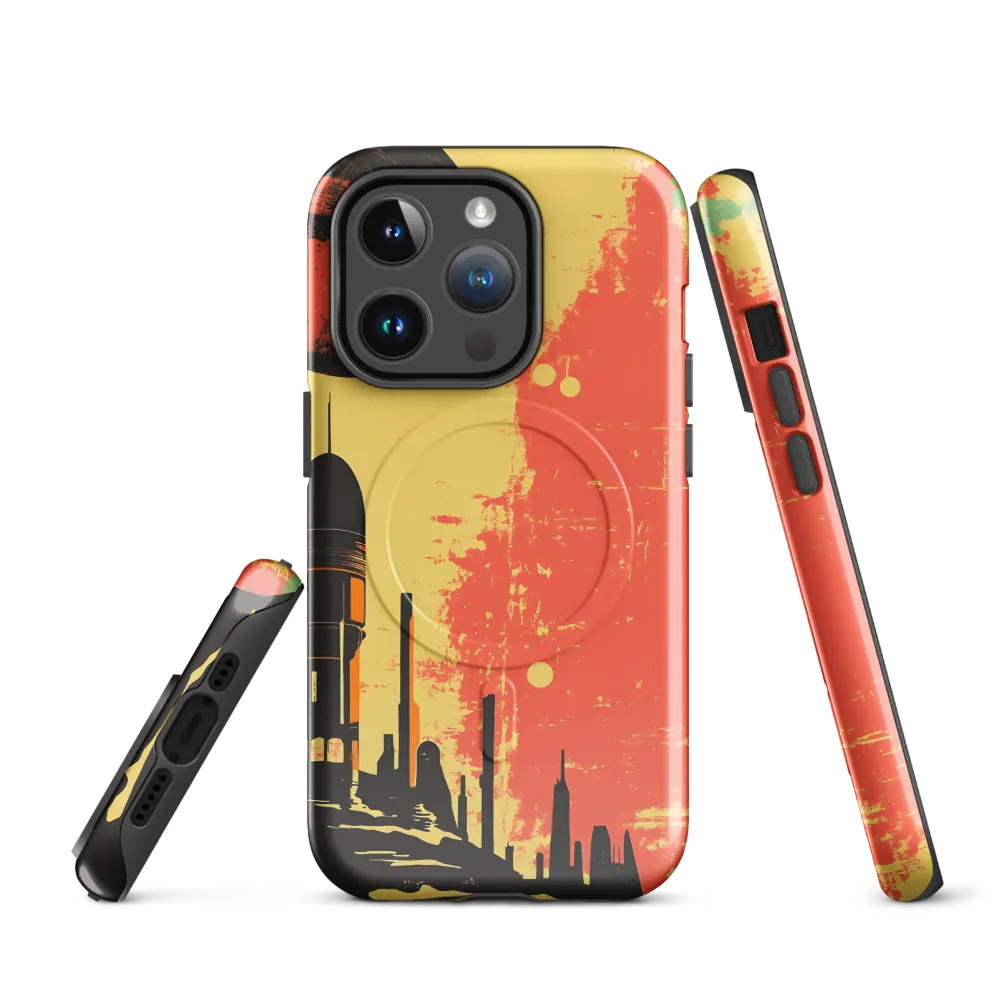 Journey to the Stars: A Retro-Futuristic Landscape | Phone Case |  14 Pro | MagSafe® Tough Case | Glossy