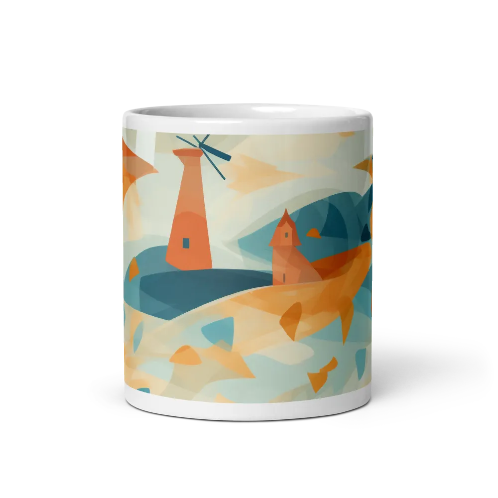 Whimsical Windmills in a Tranquil Landscape | Mugs | Multiple Sizes & Colors