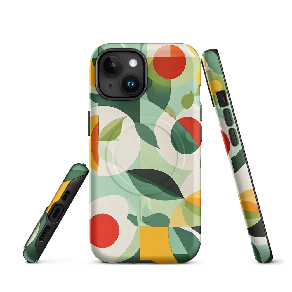 Harmony in Shapes: A Playful Abstract Design | Phone Case |  15 | MagSafe® Tough Case | Matte