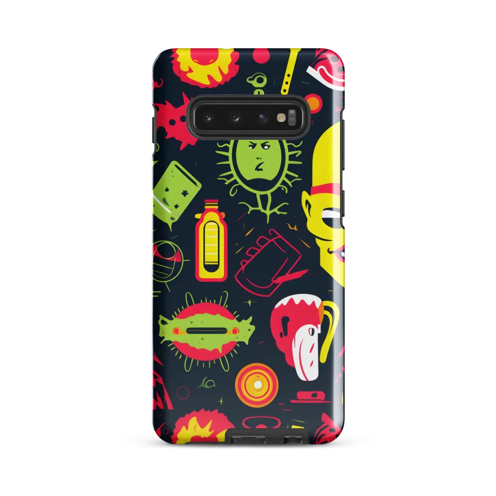 Neon Revelry: A Quirky Exploration of Modern Pop Art | Phone Case |  S10 Plus | Tough Case | Glossy