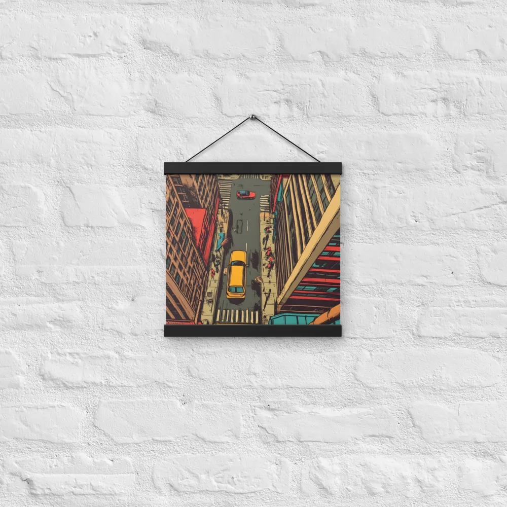 Urban Symphony | Poster With Black Wood Hanger | 12″×12″
