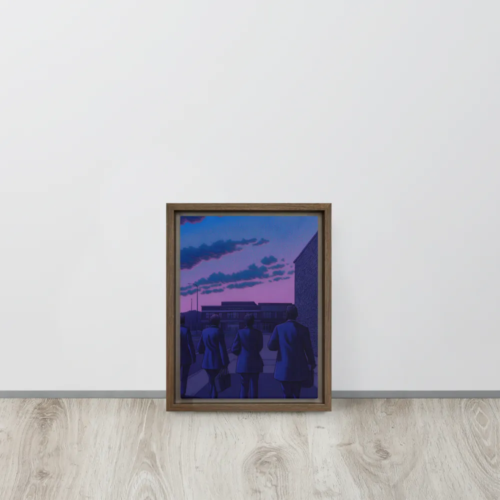 The Twilight Stroll | Canvas with Brown Frame | 9″×12″
