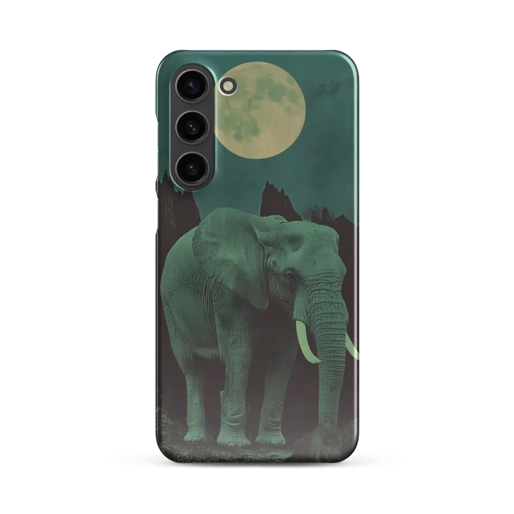 Ethereal Presence: Elephant Under a Full Moon | Phone Case |  S23 Plus | Snap Case | Glossy