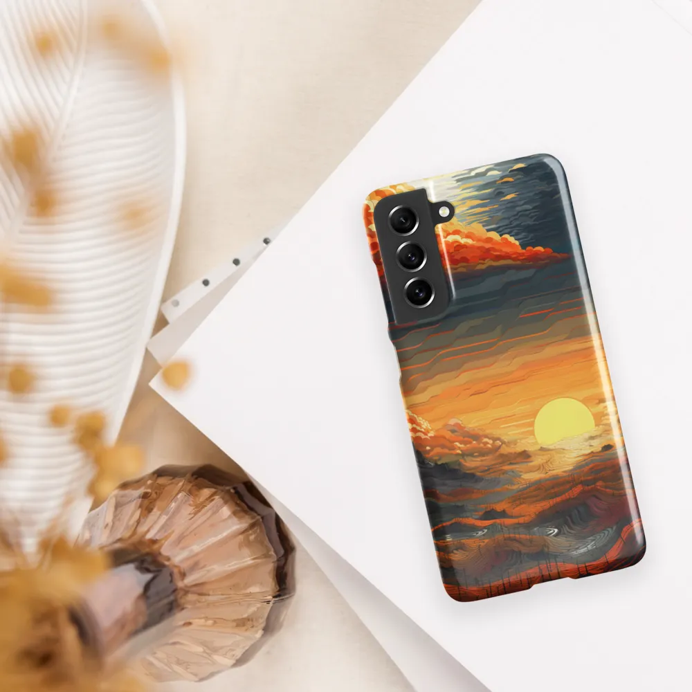 Ethereal Sunset: A Serene Landscape in Flowing Forms