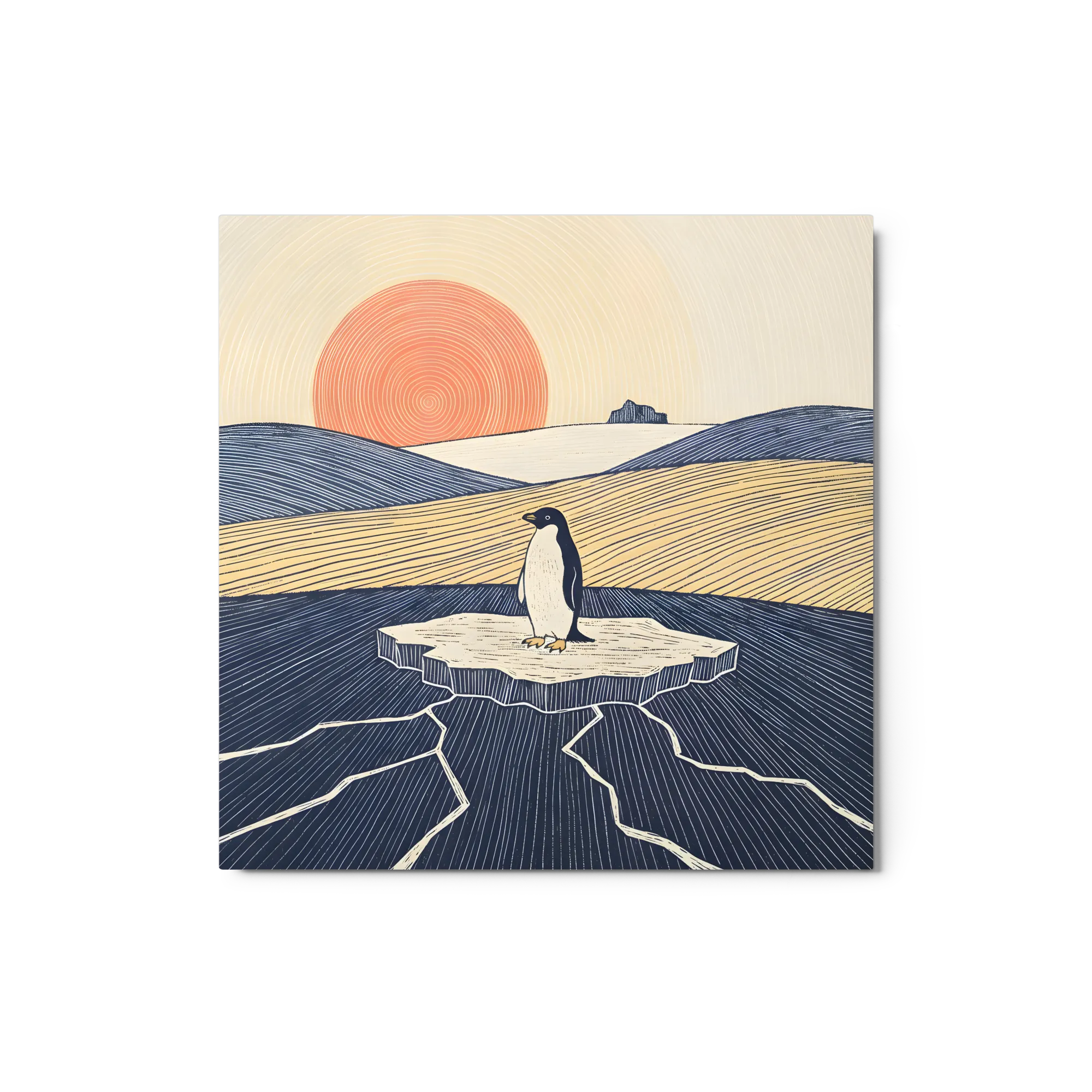 Solitary Penguin 
 Metal Print | 12″x 12″