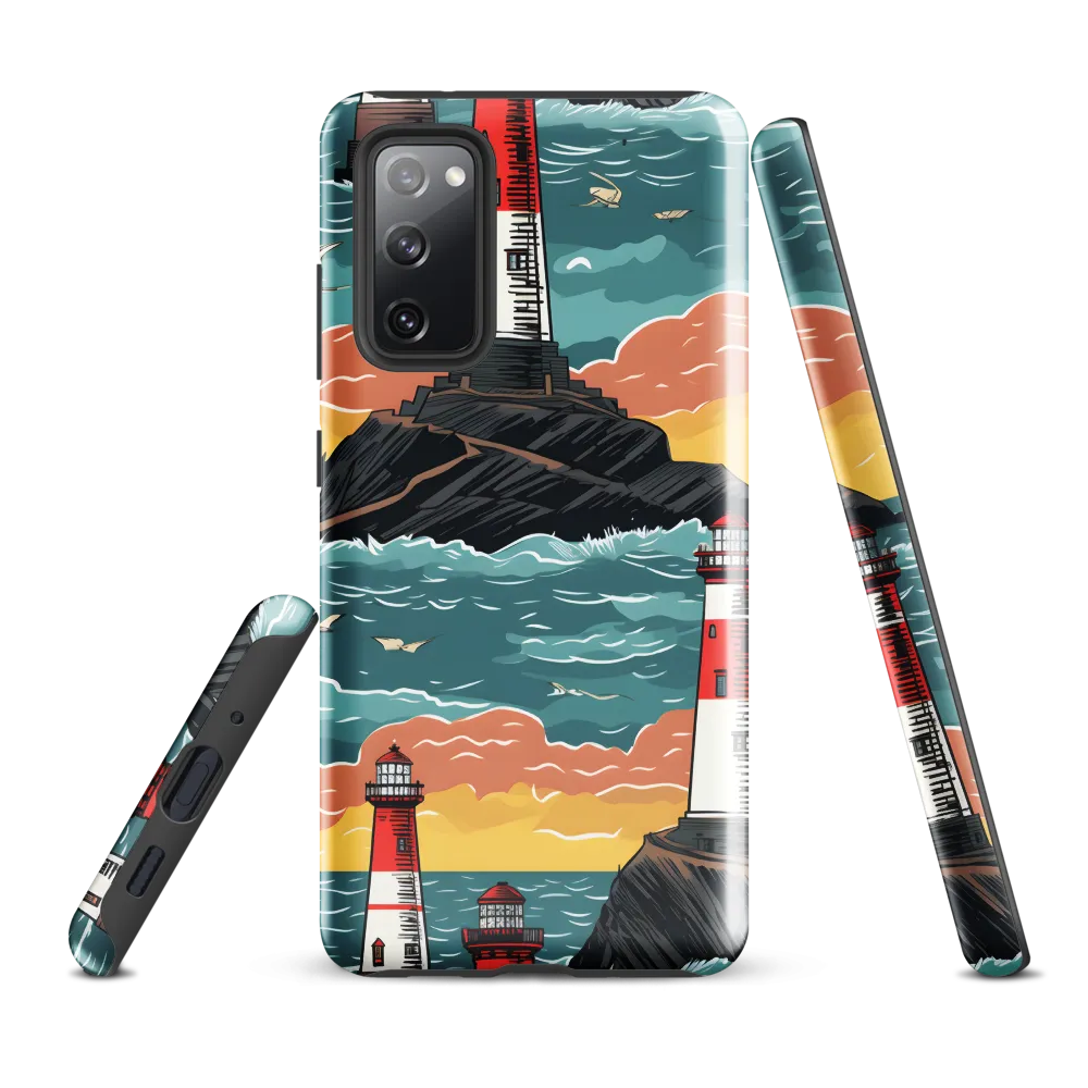 Lighthouses in a Whimsical Ocean | Phone Case |  S20 FE | Tough Case | Glossy