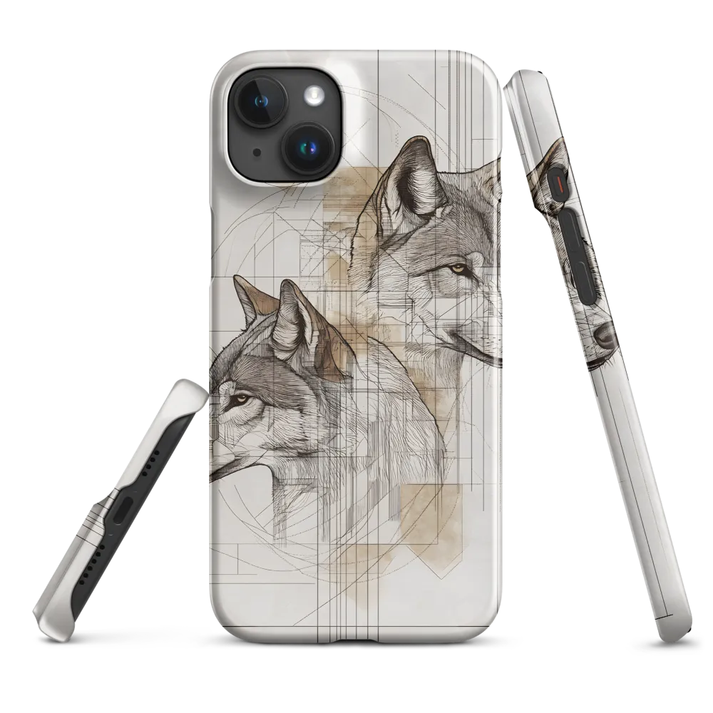 Geometric Harmony: The Essence of Wolves | Phone Case |  15 Plus | Snap Case | Glossy