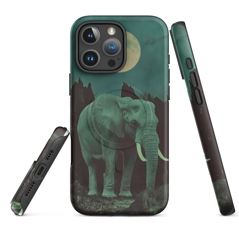 Ethereal Presence: Elephant Under a Full Moon