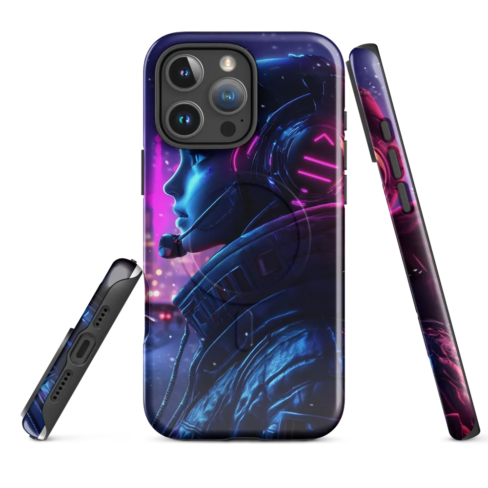 Dystopian Elegance: Cyberpunk Figure in Neon