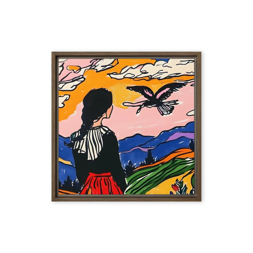 A Journey into Freedom | Canvas with Brown Frame | 16″×16″