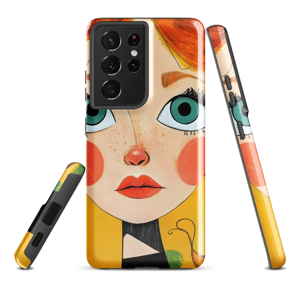 Whimsical Portrait of a Girl | Phone Case |  S21 Ultra | Tough Case | Glossy