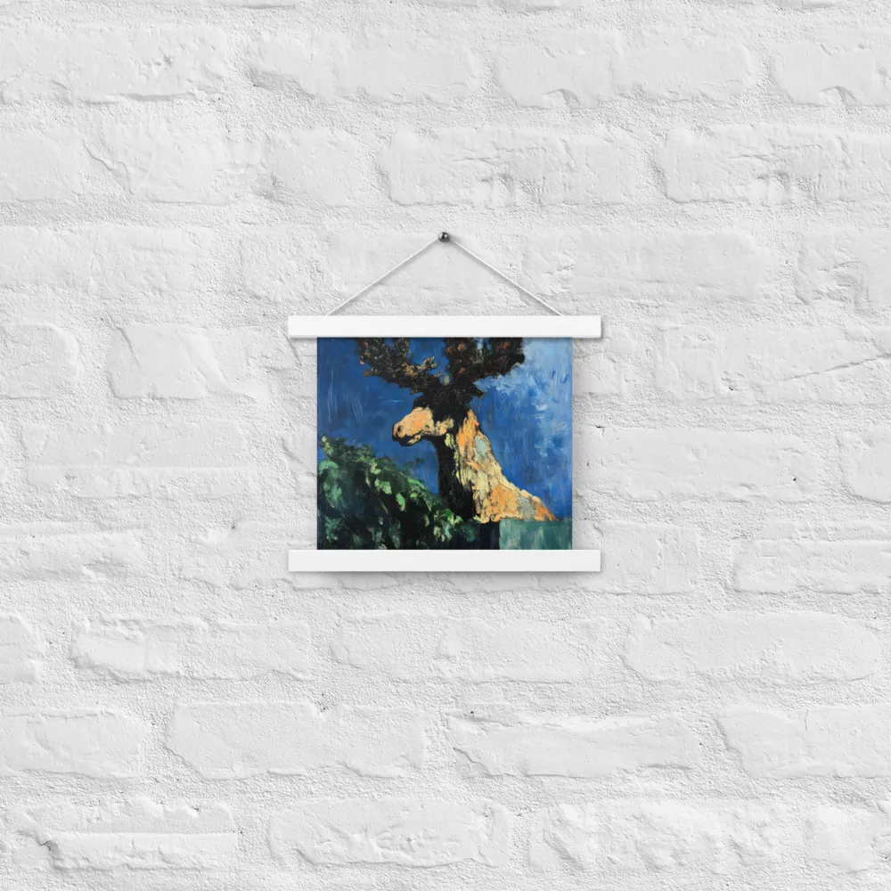 The Majestic Deer in Nature | Poster With White Wood Hanger | 10″×10″