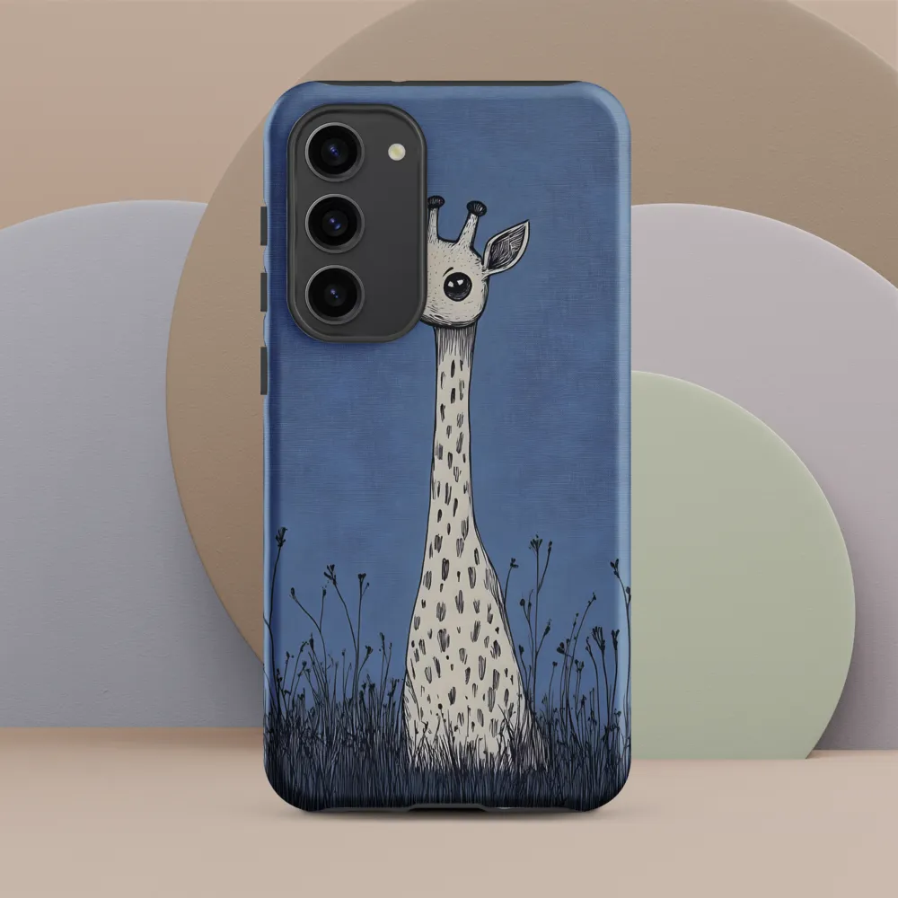 Whimsical Giraffe in Blue