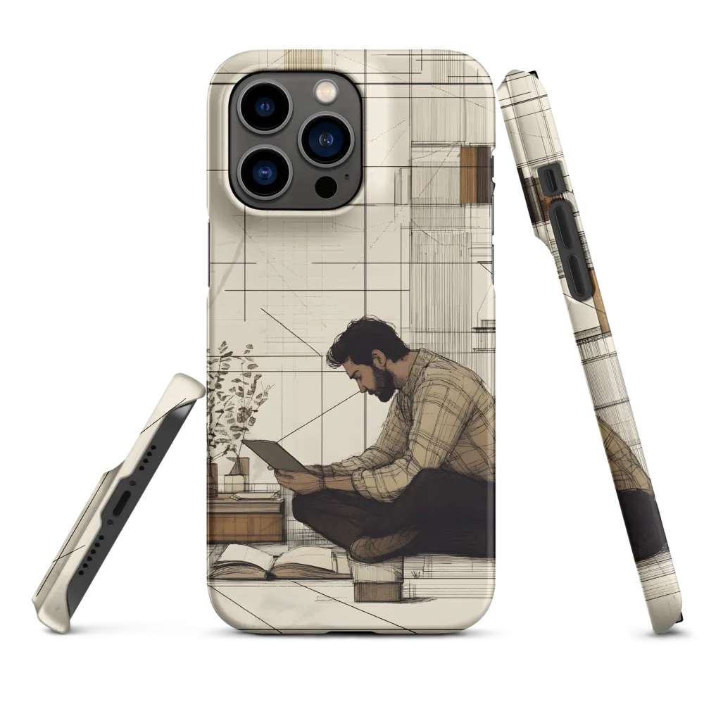 Quiet Reflections in Line | Phone Case |  14 Pro Max | Snap Case | Matte