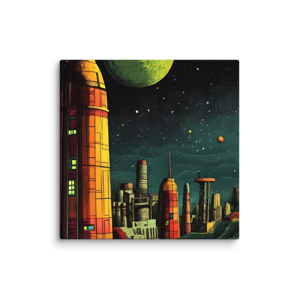 Cosmic Cityscape | Canvas | 10″×10″