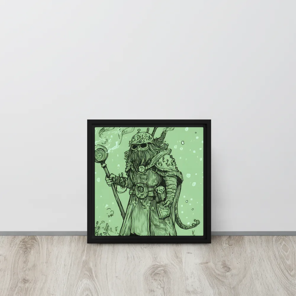 The Enigmatic Wizard | Canvas with Black Frame | 12″×12″