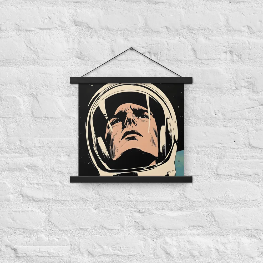 Gaze of the Astronaut | Poster With Black Wood Hanger | 14″×14″