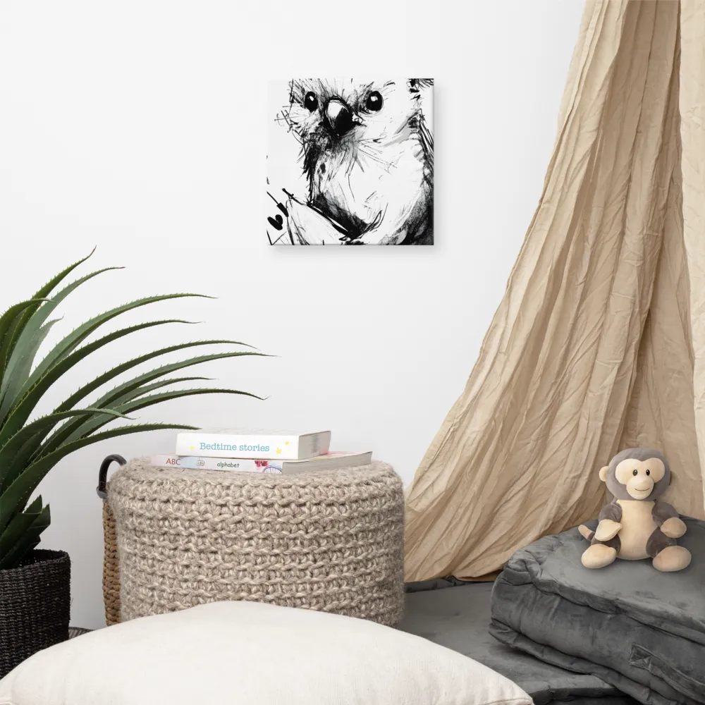 Whimsical Koala in Ink | Canvas | 12″×12″