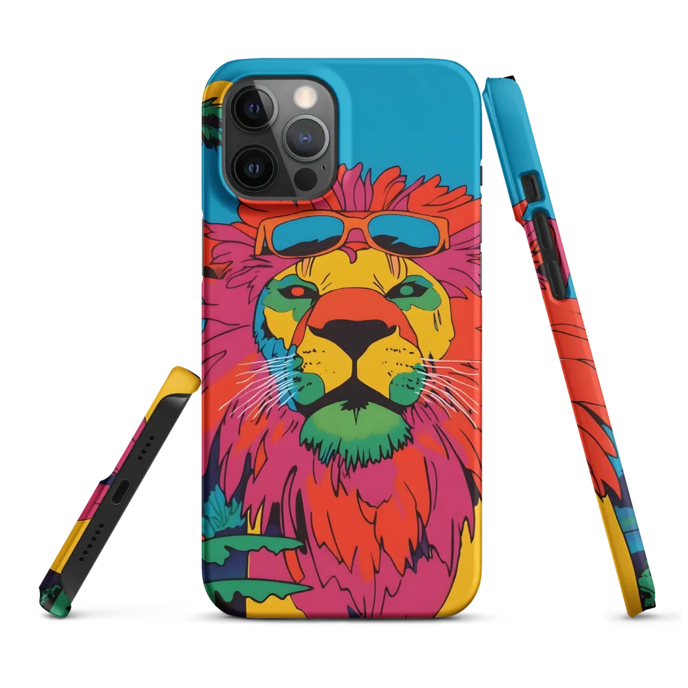 Lion with Sunglasses: A Vibrant Tropical Portrait