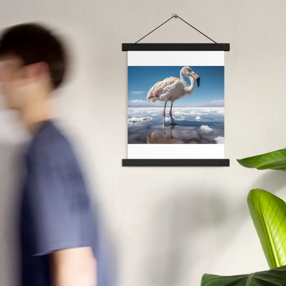 Graceful Solitude of a Flamingo | Poster With Black Wood Hanger | 11″×14″