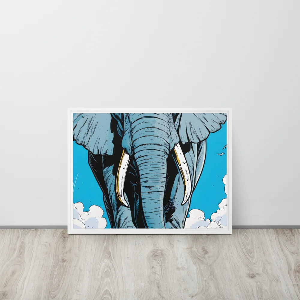 Majestic Presence: The Elephant | Canvas with White Frame | 18″×24″