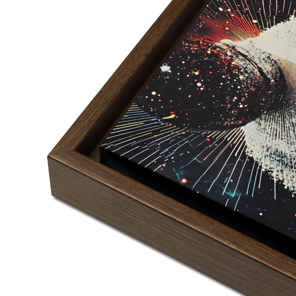 Ethereal Astronaut: A Journey Through the Cosmos | Canvas with Brown Frame | 12″×12″