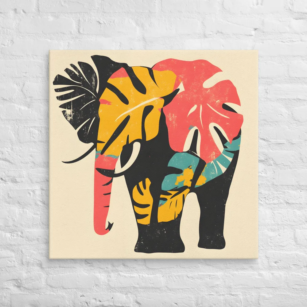 Tropical Elegance: The Elephant's Dance | Canvas | 32″×32″