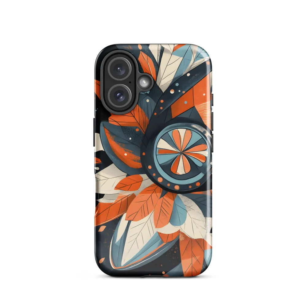 Floral Symphony in Orange and Teal