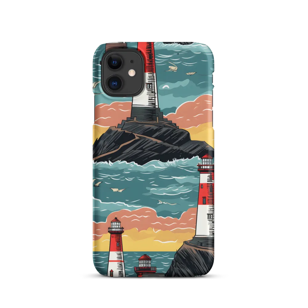 Lighthouses in a Whimsical Ocean | Phone Case |  11 | Snap Case | Matte