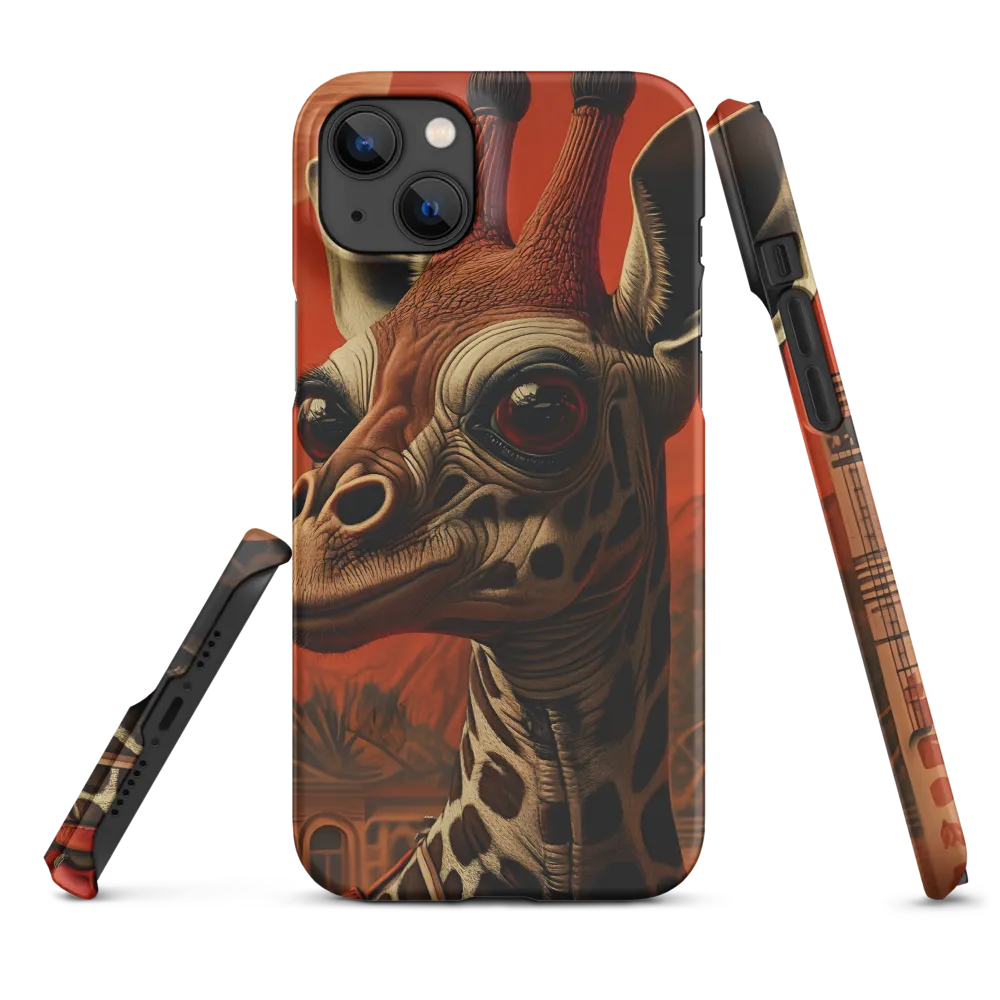 Whimsical Giraffe in an Orange Dreamscape