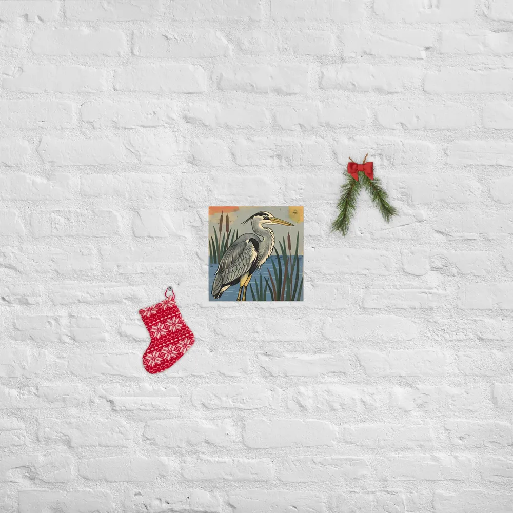 Marsh Heron 
 Poster | 10″x 10″