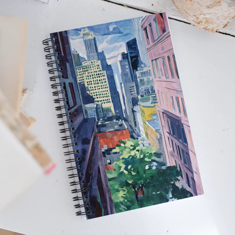 Urban Symphony: A Cityscape in Color | Spiral Notebook