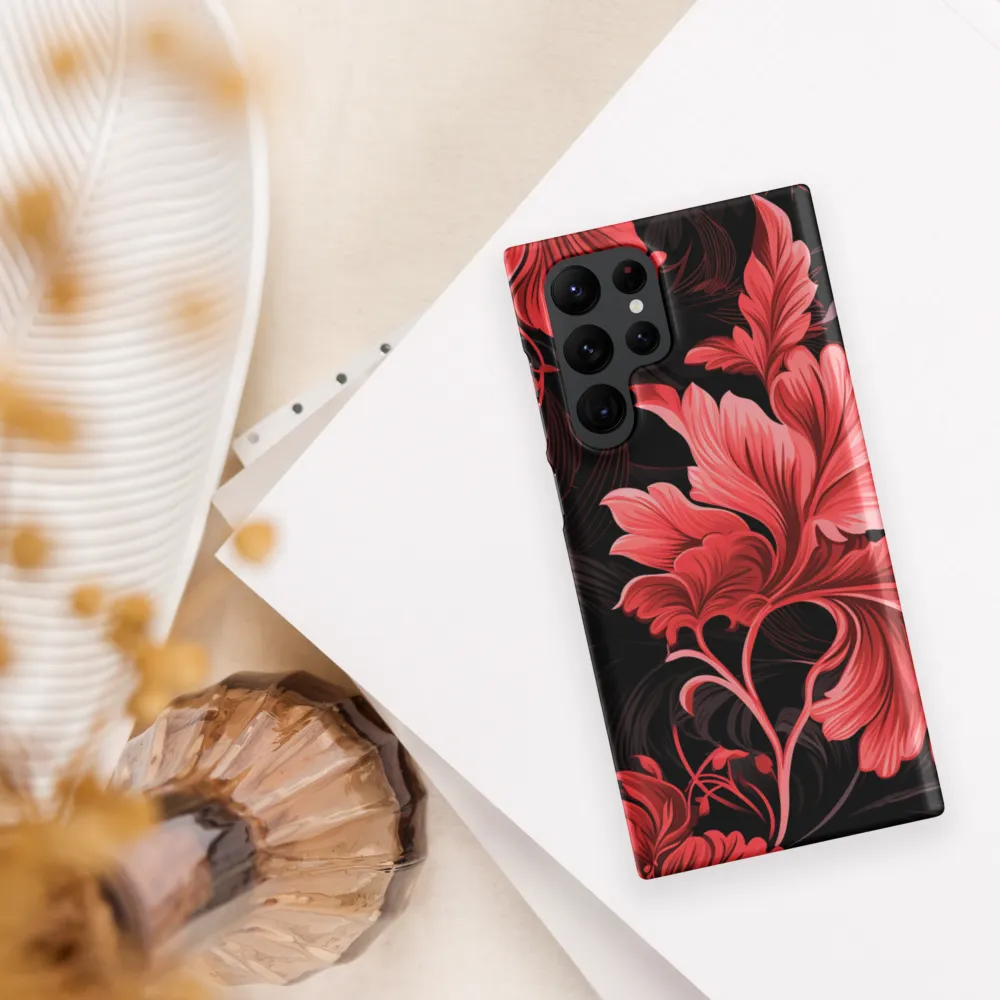 Tropical Elegance in Red | Phone Case |  S22 Ultra | Snap Case | Matte