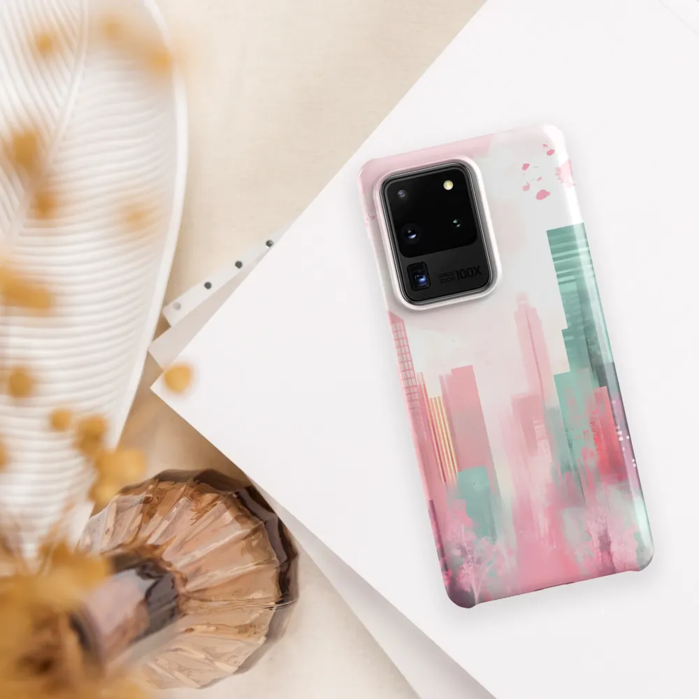 Dreamy Cityscape in Pink and Cyan