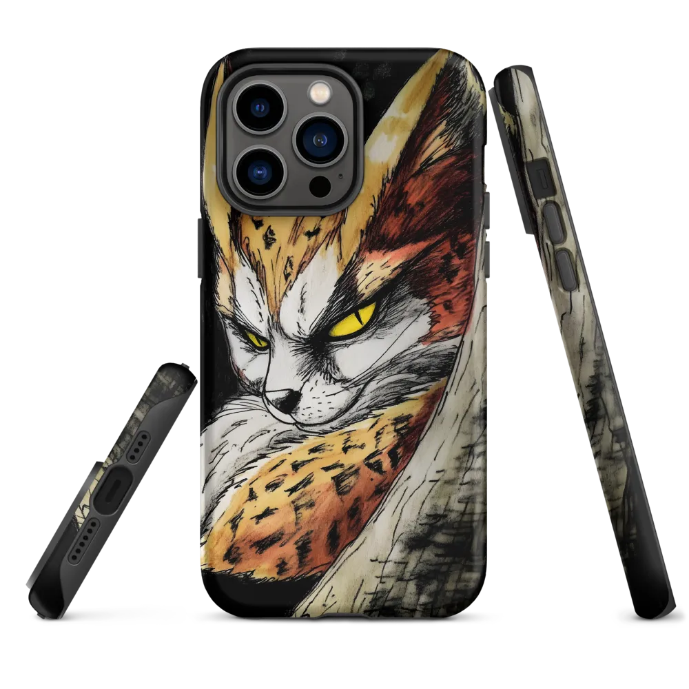 Fierce Gaze of the Wild Cat | Phone Case |  14 Pro Max | Tough Case | Matte