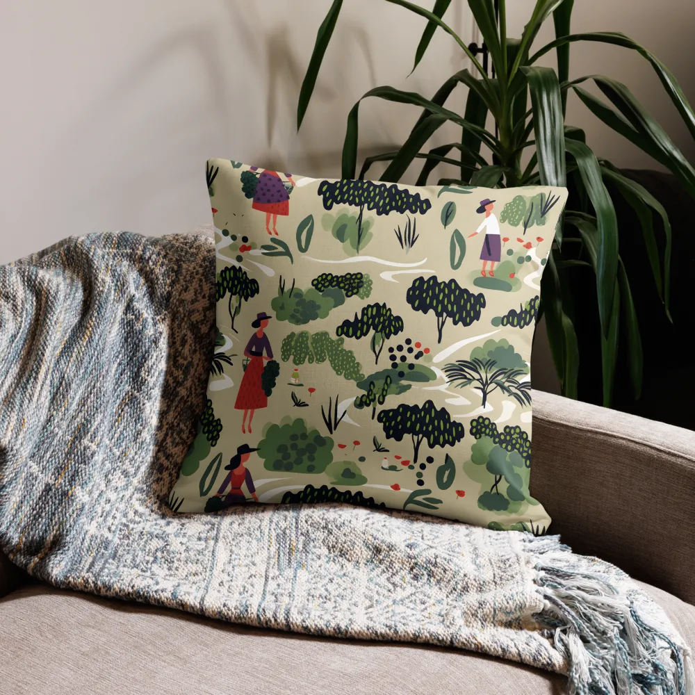 Harmony in Nature: A Whimsical Tapestry | Pillow & Pillow Case | Multiple Sizes