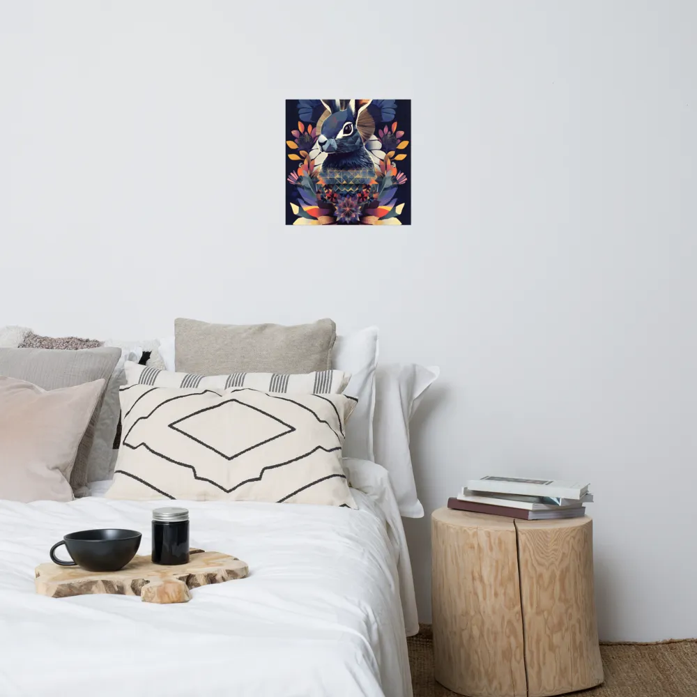 Ethereal Bunny: A Geometric Wonderland | Poster | 18″×18″