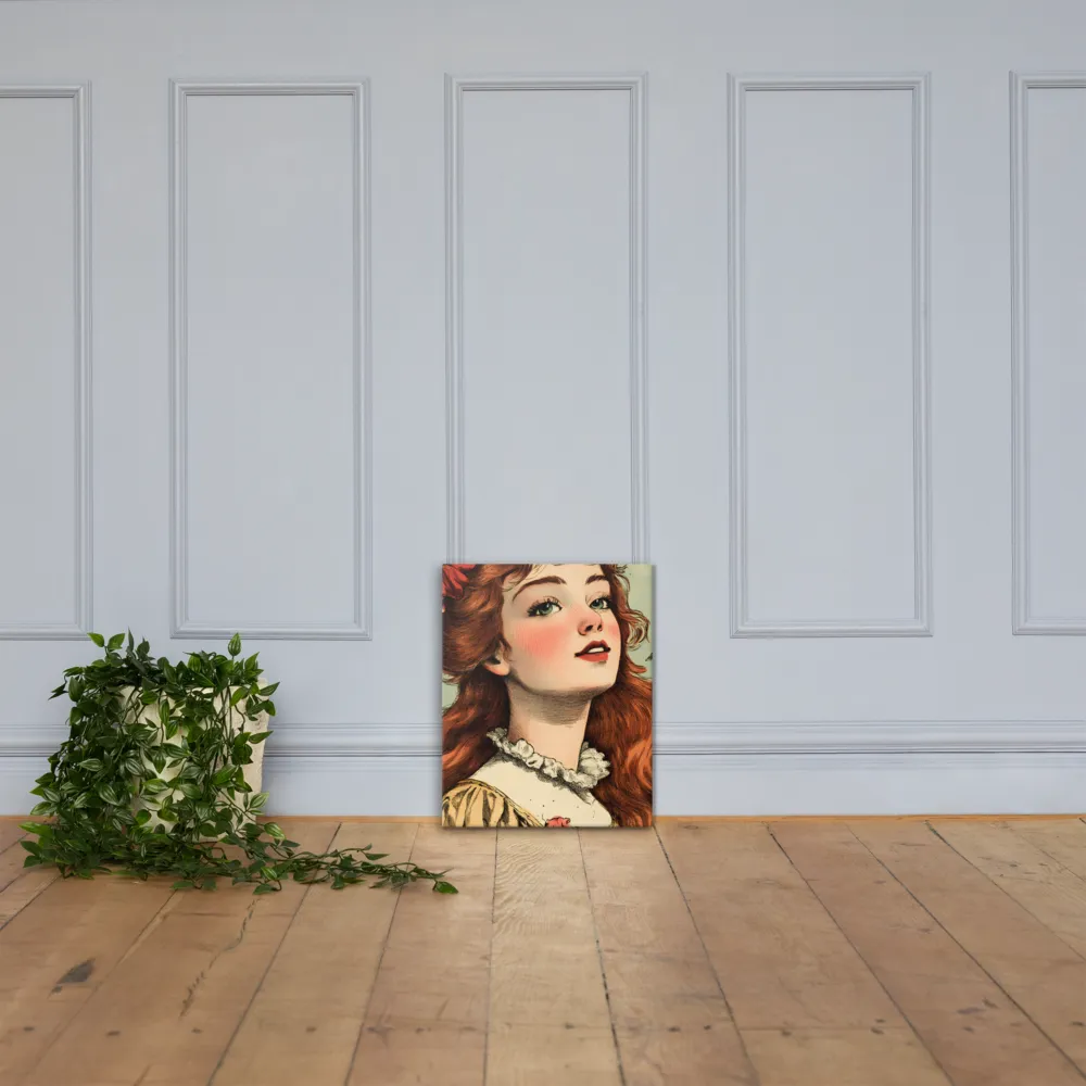 Whimsical Portrait of a Flower-Adorned Girl | Canvas | 16″×20″