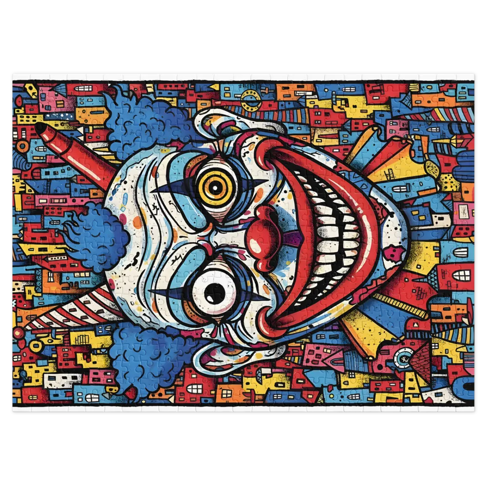 Urban Chaos Clown 
 Jigsaw Puzzle in Tin Box