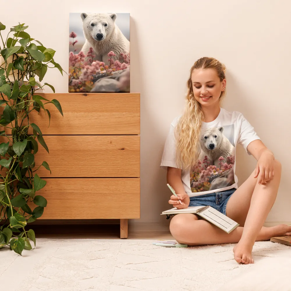 Curiosity Among Blooms: The Polar Bear